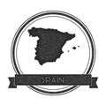 Retro distressed Spain badge with map.
