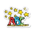 retro distressed sticker of a ABC cartoon Royalty Free Stock Photo