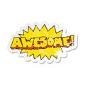 retro distressed sticker of a awesome cartoon shout