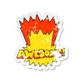 retro distressed sticker of a awesome cartoon shout