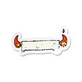 retro distressed sticker of a burning the candle at both ends
