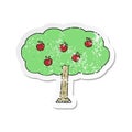 retro distressed sticker of a cartoon apple tree Royalty Free Stock Photo