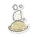 retro distressed sticker of a cartoon baked pasty