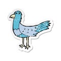 retro distressed sticker of a cartoon bird