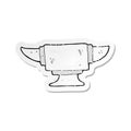 retro distressed sticker of a cartoon blacksmith anvil