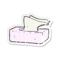 retro distressed sticker of a cartoon box of tissues Royalty Free Stock Photo