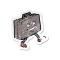 retro distressed sticker of a cartoon briefcase Royalty Free Stock Photo