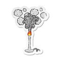 retro distressed sticker of a cartoon bunsen burner