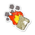 retro distressed sticker of a cartoon burnt toast