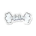 retro distressed sticker of a cartoon burp