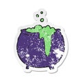 retro distressed sticker of a cartoon cauldron Royalty Free Stock Photo