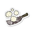 retro distressed sticker of a cartoon coal shovel Royalty Free Stock Photo