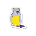 retro distressed sticker of a cartoon cough medicine