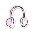 retro distressed sticker of a cartoon ear muffs