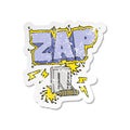 retro distressed sticker of a cartoon electrical switch zapping