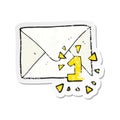 retro distressed sticker of a cartoon email message Royalty Free Stock Photo