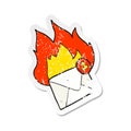 retro distressed sticker of a cartoon email message Royalty Free Stock Photo