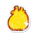 retro distressed sticker of a cartoon flame border Royalty Free Stock Photo