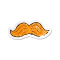 retro distressed sticker of a cartoon ginger mustache