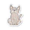 retro distressed sticker of a cartoon grumpy little dog