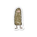 retro distressed sticker of a cartoon hairy monster man