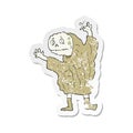 retro distressed sticker of a cartoon halloween ghoul Royalty Free Stock Photo