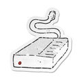 retro distressed sticker of a cartoon hard drive Royalty Free Stock Photo