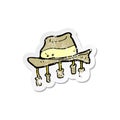 retro distressed sticker of a cartoon hat with corks Royalty Free Stock Photo
