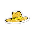 retro distressed sticker of a cartoon hat Royalty Free Stock Photo