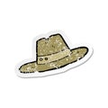 retro distressed sticker of a cartoon hat Royalty Free Stock Photo