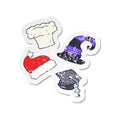 retro distressed sticker of a cartoon hats Royalty Free Stock Photo
