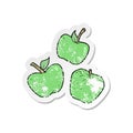 retro distressed sticker of a cartoon healthy apples