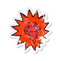 retro distressed sticker of a cartoon huge ruby Royalty Free Stock Photo