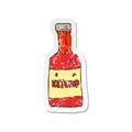 retro distressed sticker of a cartoon ketchup