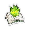 retro distressed sticker of a cartoon magic spell book Royalty Free Stock Photo