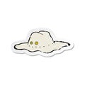 retro distressed sticker of a cartoon old australian hat Royalty Free Stock Photo