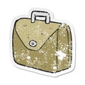 retro distressed sticker of a cartoon old briefcase Royalty Free Stock Photo