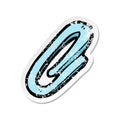 retro distressed sticker of a cartoon paperclip Royalty Free Stock Photo