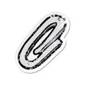 retro distressed sticker of a cartoon paperclip Royalty Free Stock Photo