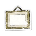 retro distressed sticker of a cartoon picture frame Royalty Free Stock Photo