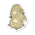 retro distressed sticker of a cartoon potato