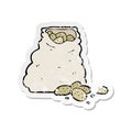 retro distressed sticker of a cartoon sack of potatoes