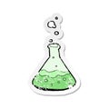 retro distressed sticker of a cartoon science chemicals