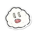 retro distressed sticker of a cartoon spooky cloud