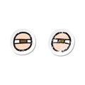 retro distressed sticker of a cartoon suspicious eyes