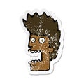 retro distressed sticker of a cartoon terrified man Royalty Free Stock Photo