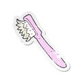 retro distressed sticker of a cartoon toothbrush