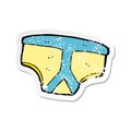 retro distressed sticker of a cartoon underpants