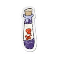 retro distressed sticker of a cartoon vial of poison