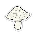 retro distressed sticker of a cartoon wild mushroom